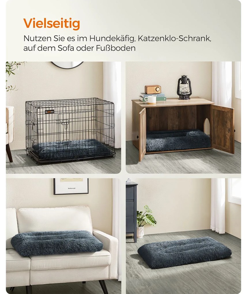 Almofada fofa para cães 122 x 74 cm cinzento escuro