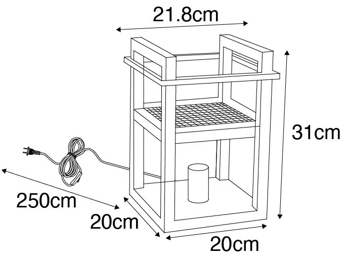 Candeeiro de mesa industrial preto - Cage Rack Industrial