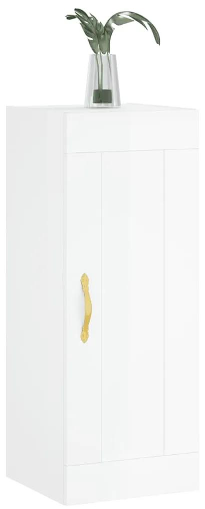 Armário parede 34,5x34x90 cm derivados madeira branco brilhante