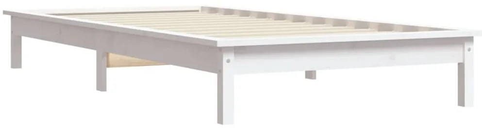 Estrutura de cama 90x200 cm pinho maciço branco