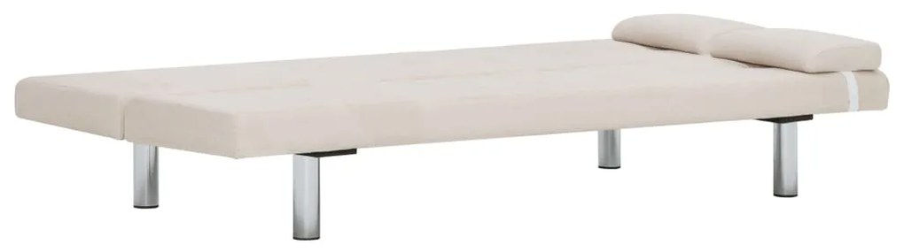 Sofá Cama Vivian - Cor Creme - Em Tecido, Estrutura em Madeira, Pernas