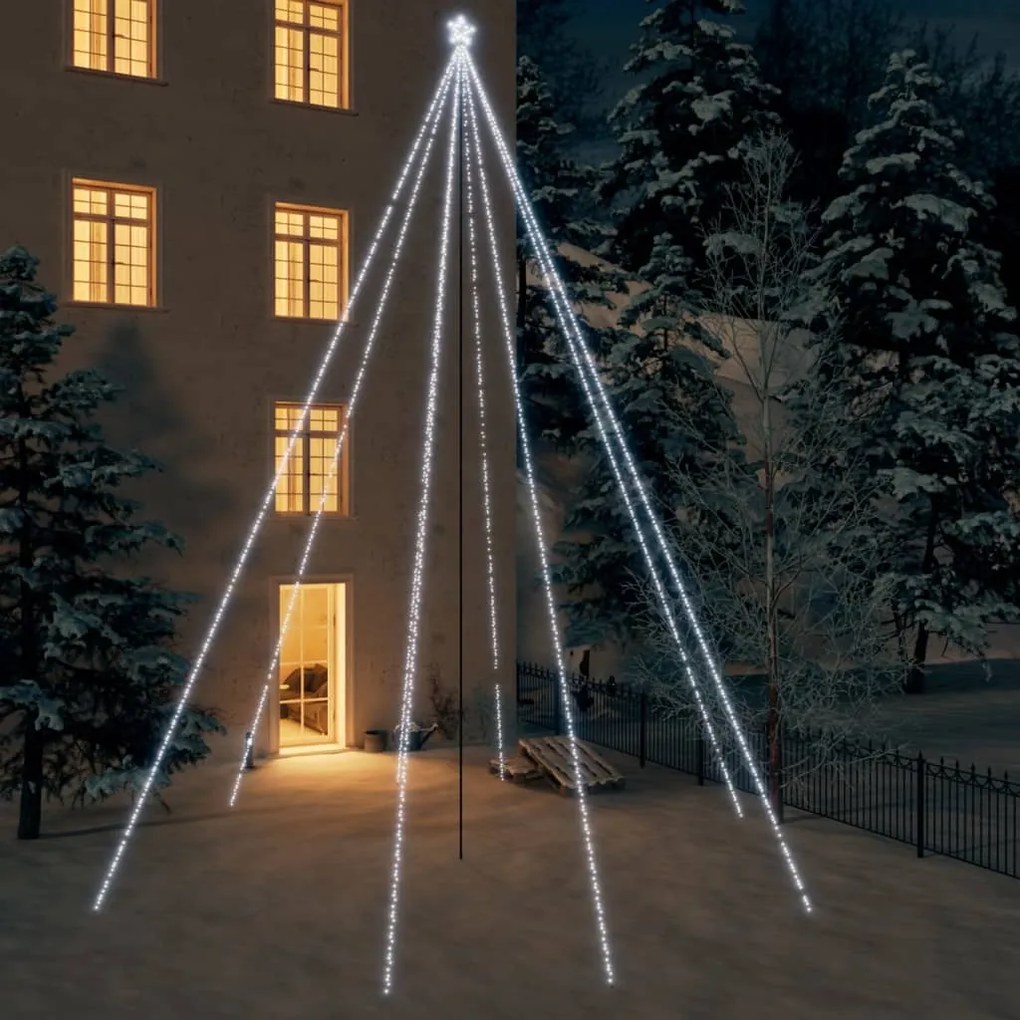LED Árvore de Natal Interior Exterior 1300 LEDs Branco Frio 8 m