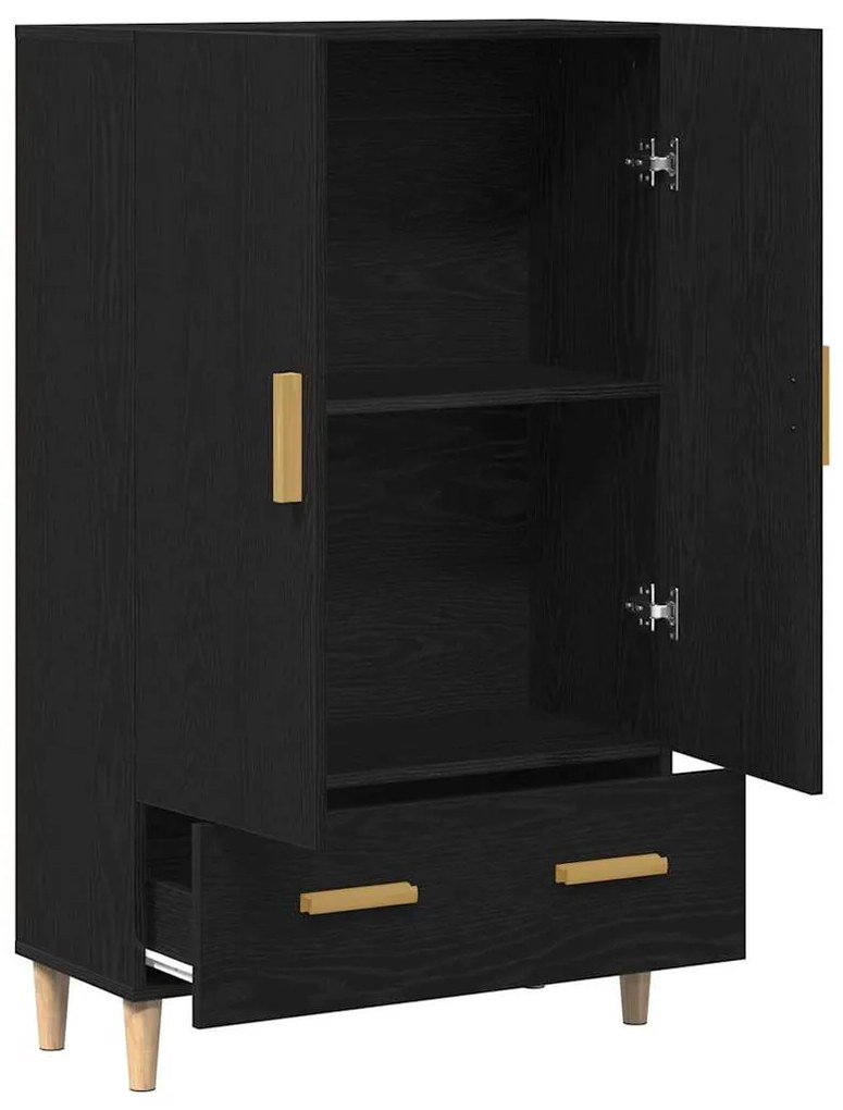 Highboard vidaXL em Carvalho Preto, 70x31x115 cm, Feito de Madeira Der