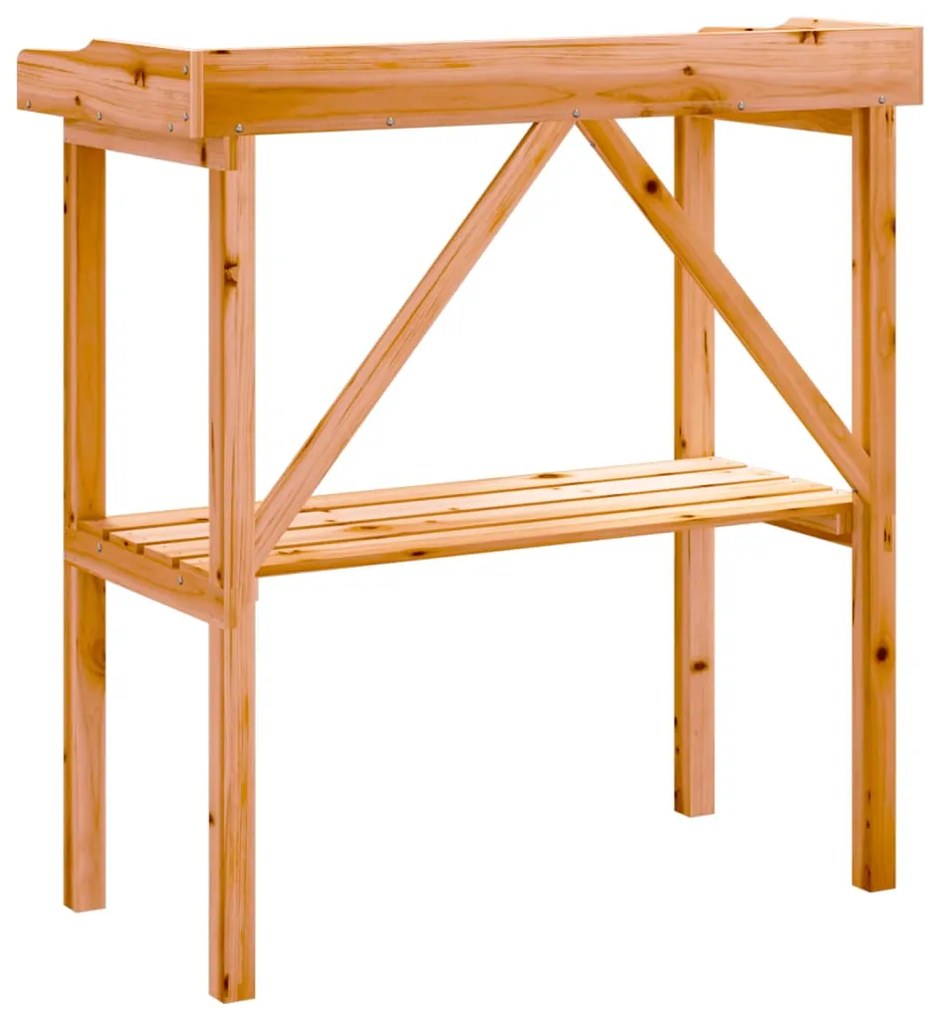 Mesa apoio p/ plantas c/ prateleira 78x38x82,5cm abeto castanho