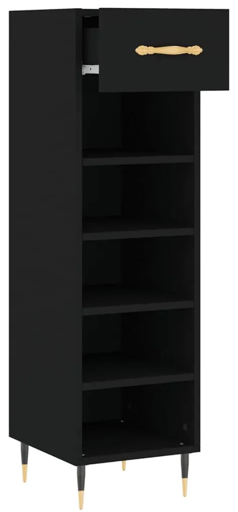 Sapateira 30x35x105 cm derivados de madeira preto