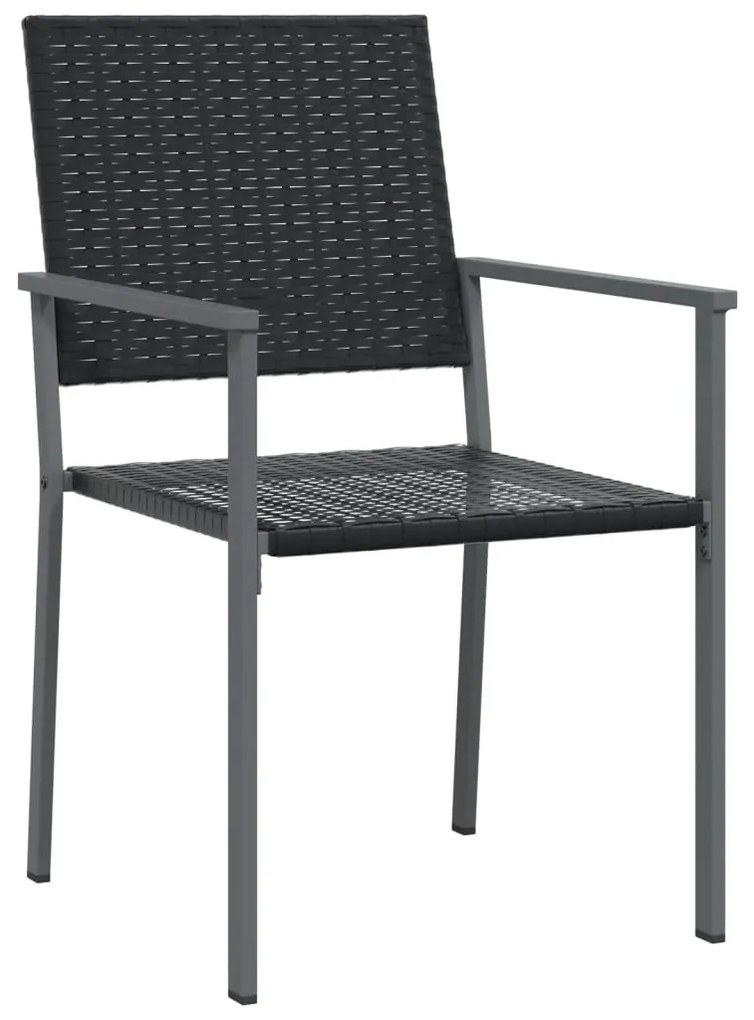 3 pcs conjunto de jantar p/ jardim vime PE e aço