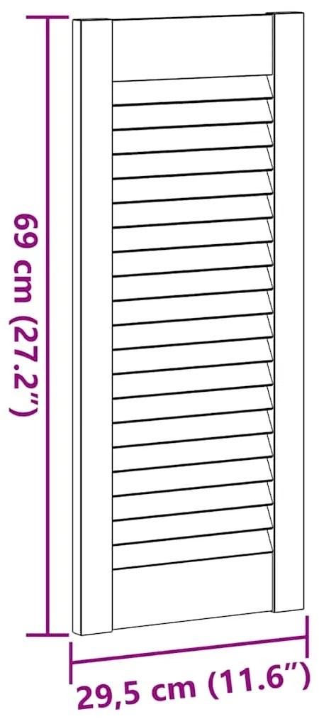 Portas de armário 4 pcs com design de persiana pinho maciço