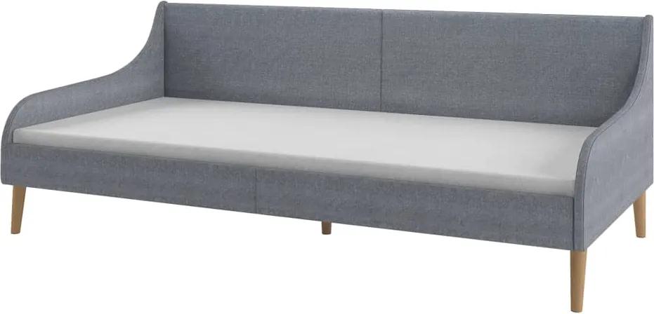 Estrutura de sofá-cama tecido cinzento-claro