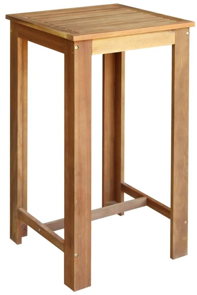 Mesa de bar em madeira de acácia maciça 60x60x105 cm