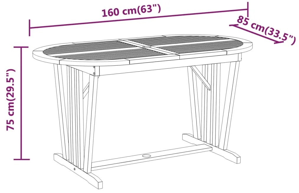 7 pcs conj. jantar para jardim madeira de eucalipto maciça