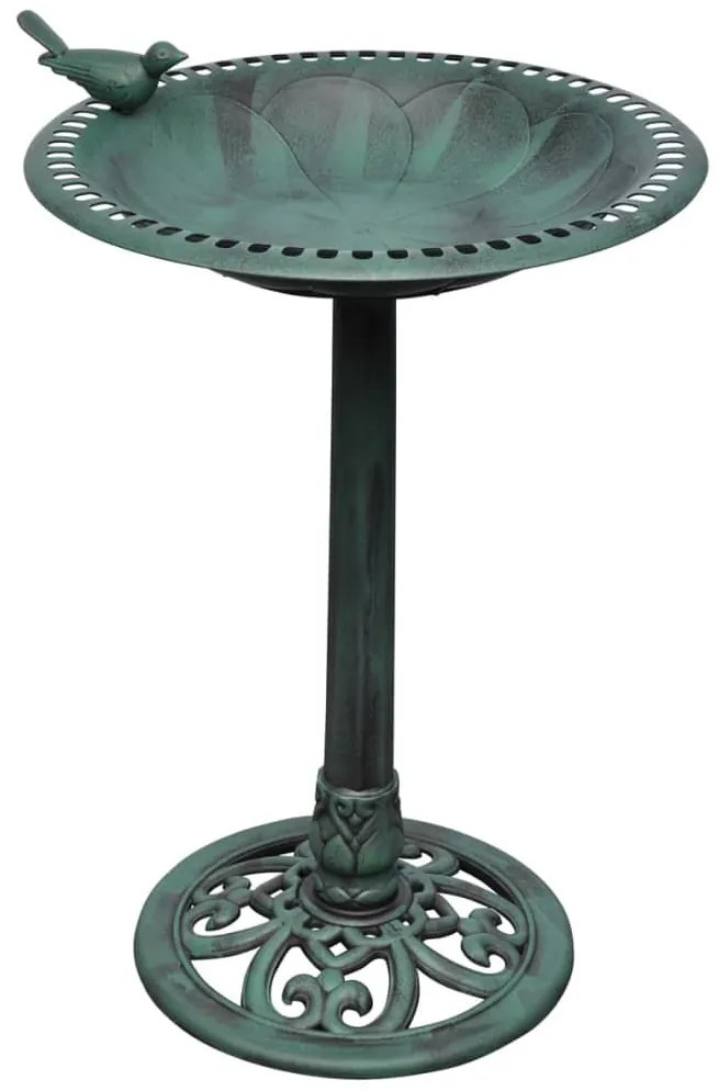 Banheira para pássaros com pássaro decorativo