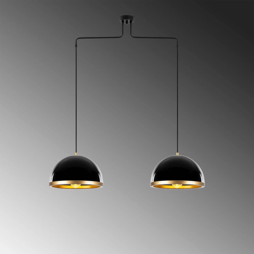 Candeeiro de Teto Fenerci – Preto e Dourado – 100 x 20 x 124 cm