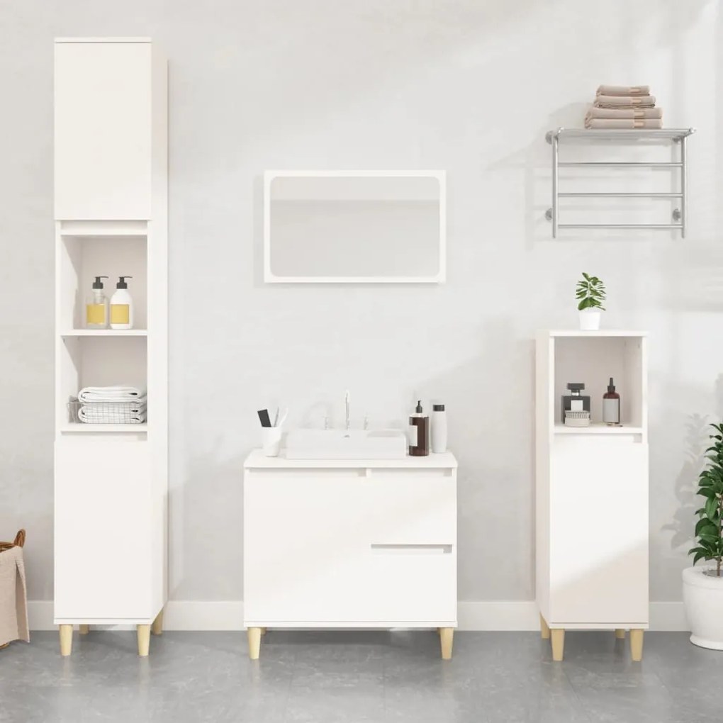 vidaXL Armário de casa de banho 65x33x60cm derivados de madeira branco