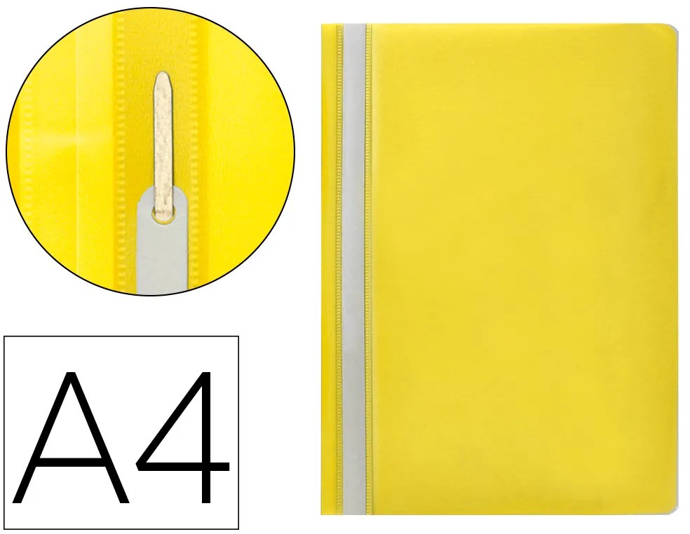 Bolsa Dossier Q-Connect Fastener em Plástico Din A4 Amarela
