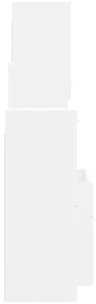 4 pcs conjunto móveis casa de banho derivados de madeira branco