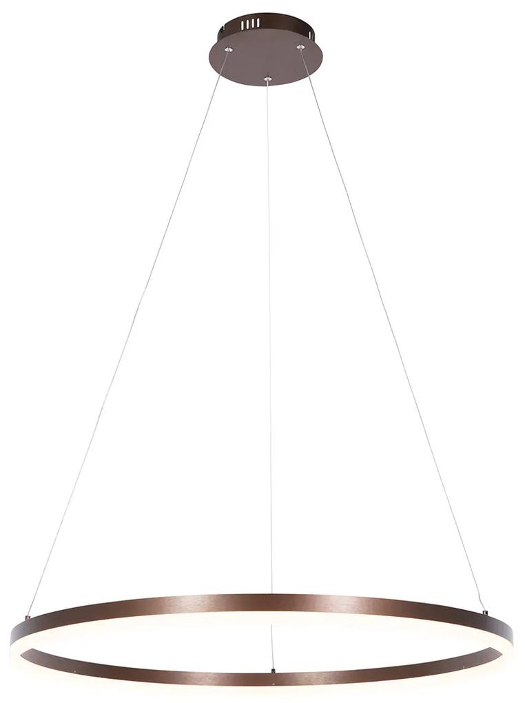 Candeeiro de suspensão design bronze 80 cm incl. LED regulável em 3 níveis - Anello Moderno