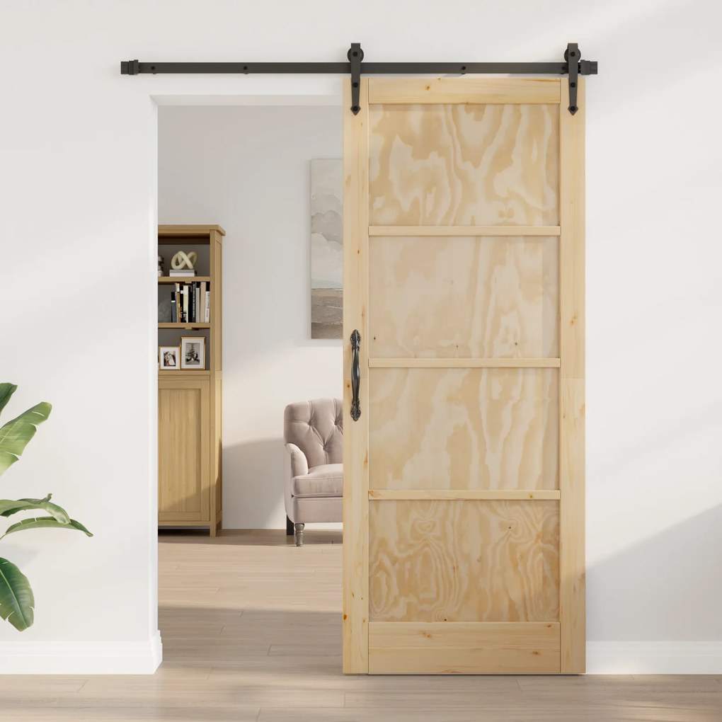 vidaXL Porta Interior 'ORKDAL'86x211x4 cm de Madeira Sólida de Pinho