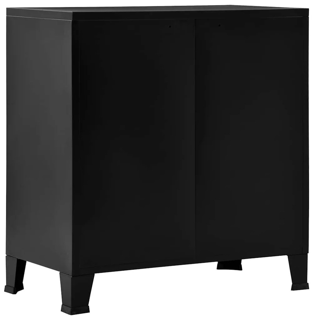 Aparador de arrumação industrial 75x40x80 cm aço preto
