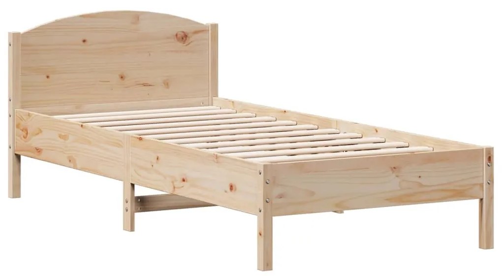 Cama com estante sem colchão 75x190 cm pinho maciço