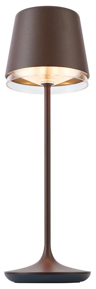 Candeeiro de mesa castanho ferrugem incluindo LED IP65 recarregável com estação de carregamento - Bass