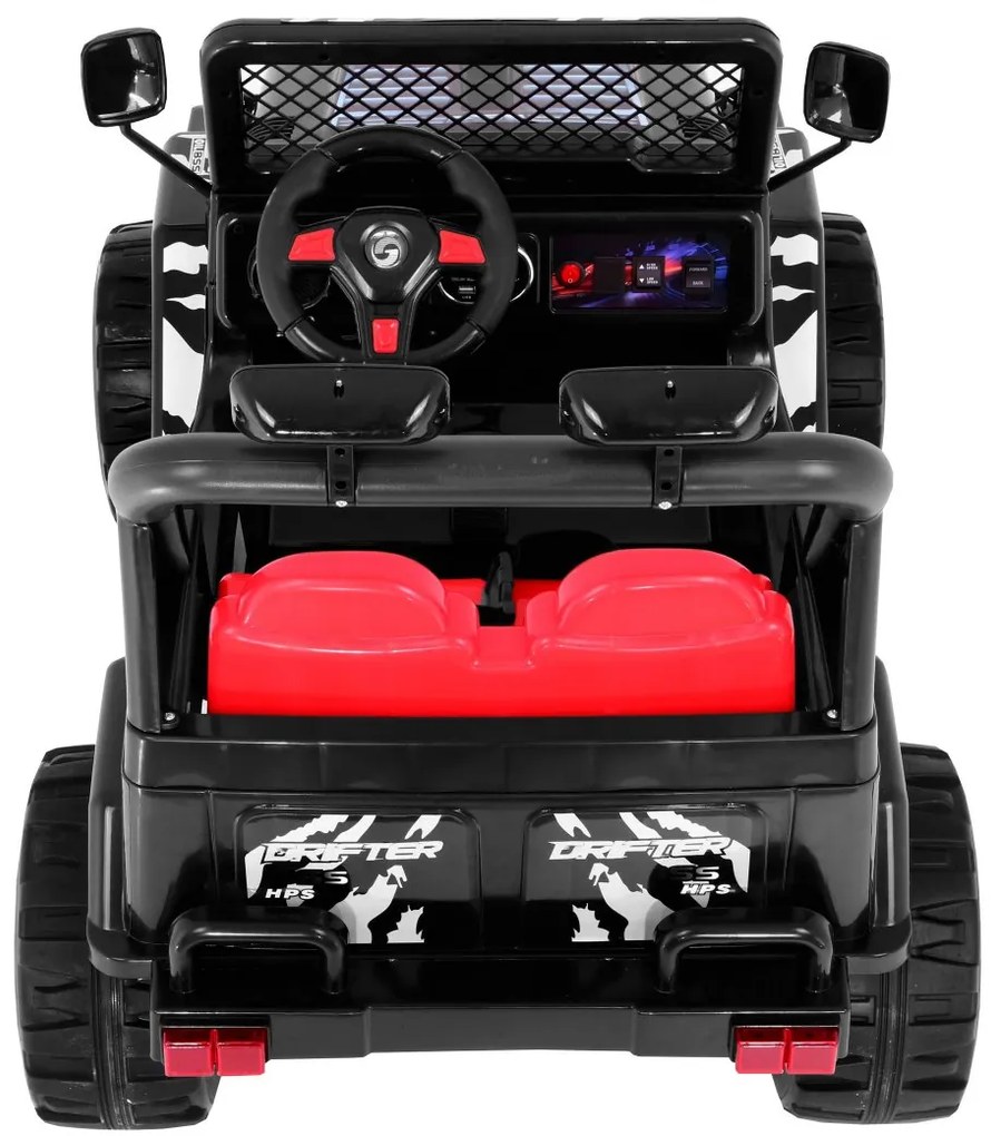 Jipe elétrico para Crianças 12V RAPTOR Drifter Rodas de EVA Preto