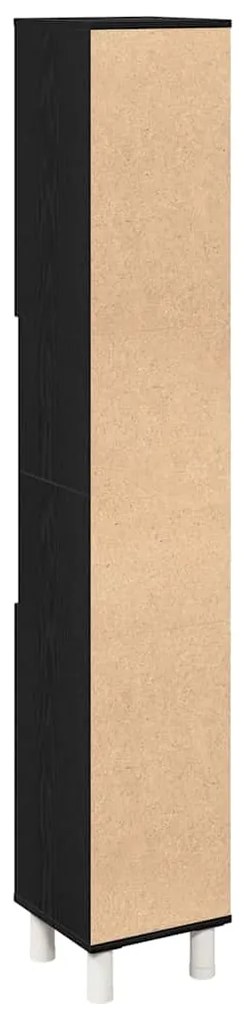 Armário de Casa de Banho vidaXL Carvalho Preto 30x30x179 cm em Madeira