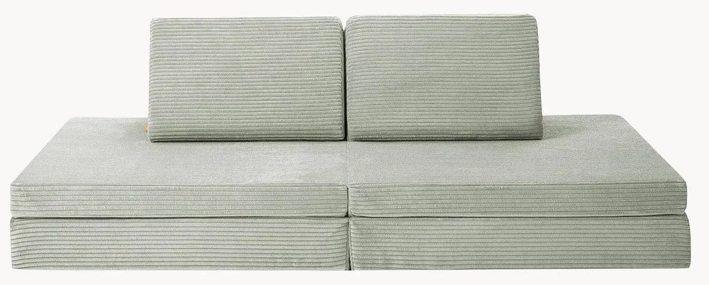 Sofá de brincar modular em bombazina para crianças artesanal Mila