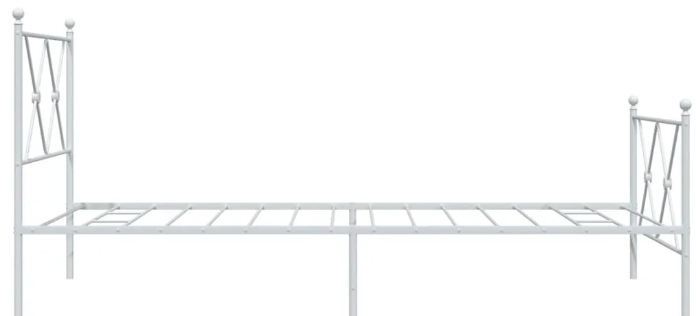 Estrutura de cama com cabeceira e pés 90x190 cm metal branco