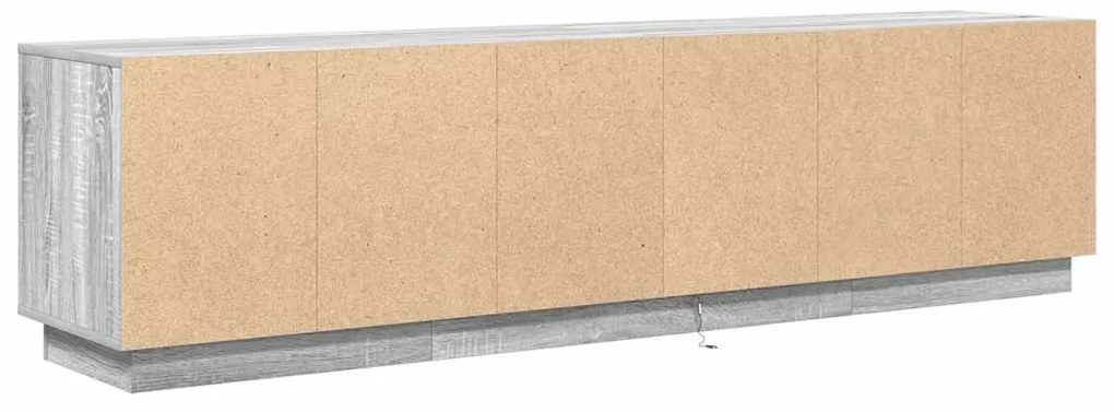 Móvel de TV com luzes LED 193,5x41x50 cm cinzento sonoma