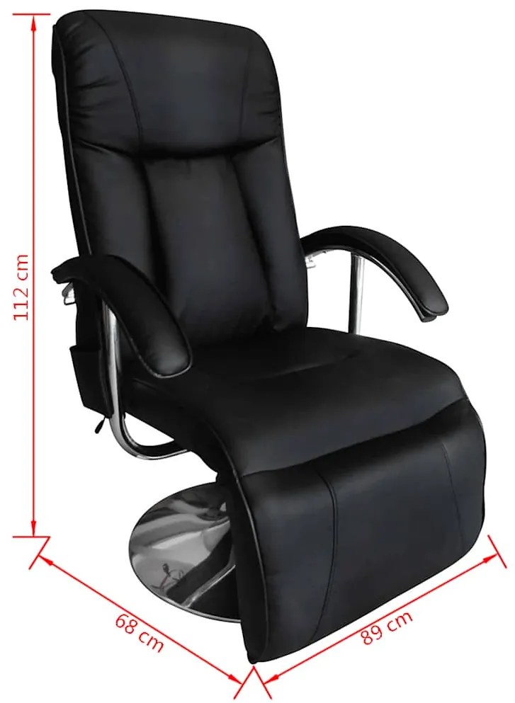 Cadeira de massagens couro artificial preto