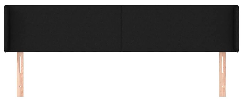 Cabeceira de cama c/ abas tecido 203x16x78/88 cm preto