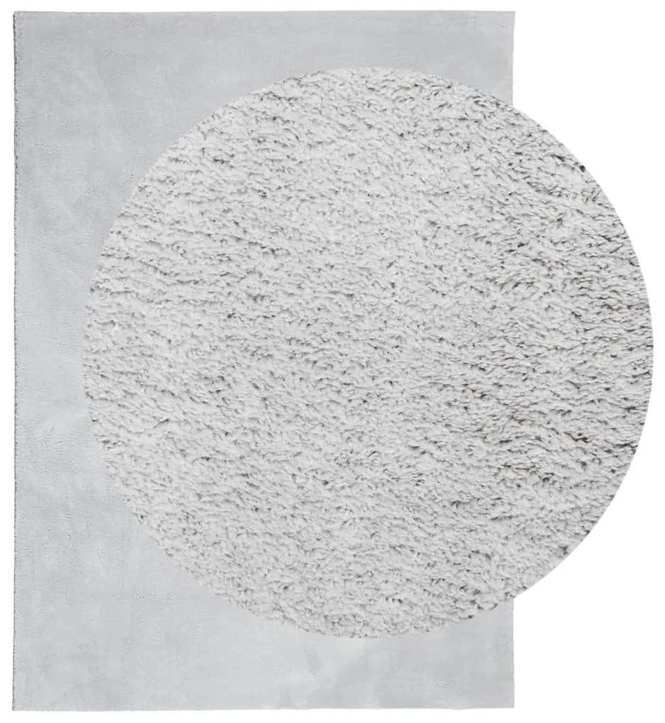 Tapete pelo curto macio e lavável HUARTE 160x230 cm cinzento