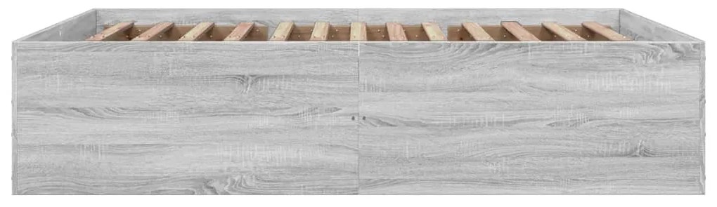 Estrutura de cama 160x200 cm derivados de madeira cinza sonoma