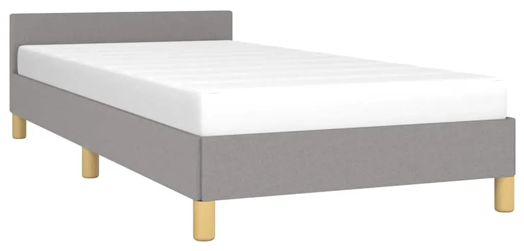 Estrutura de cama sem colchão 80x200 cm tecido cinzento-claro
