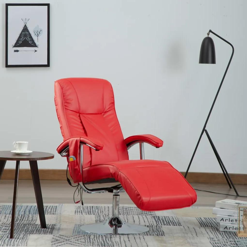 Cadeira de massagens couro artificial vermelho