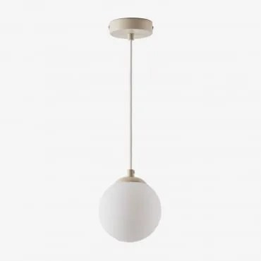 Luminária De Teto Ø12 Cm Em Ferro Com Bola De Vidro Uvol Tapioca Bege - Sklum