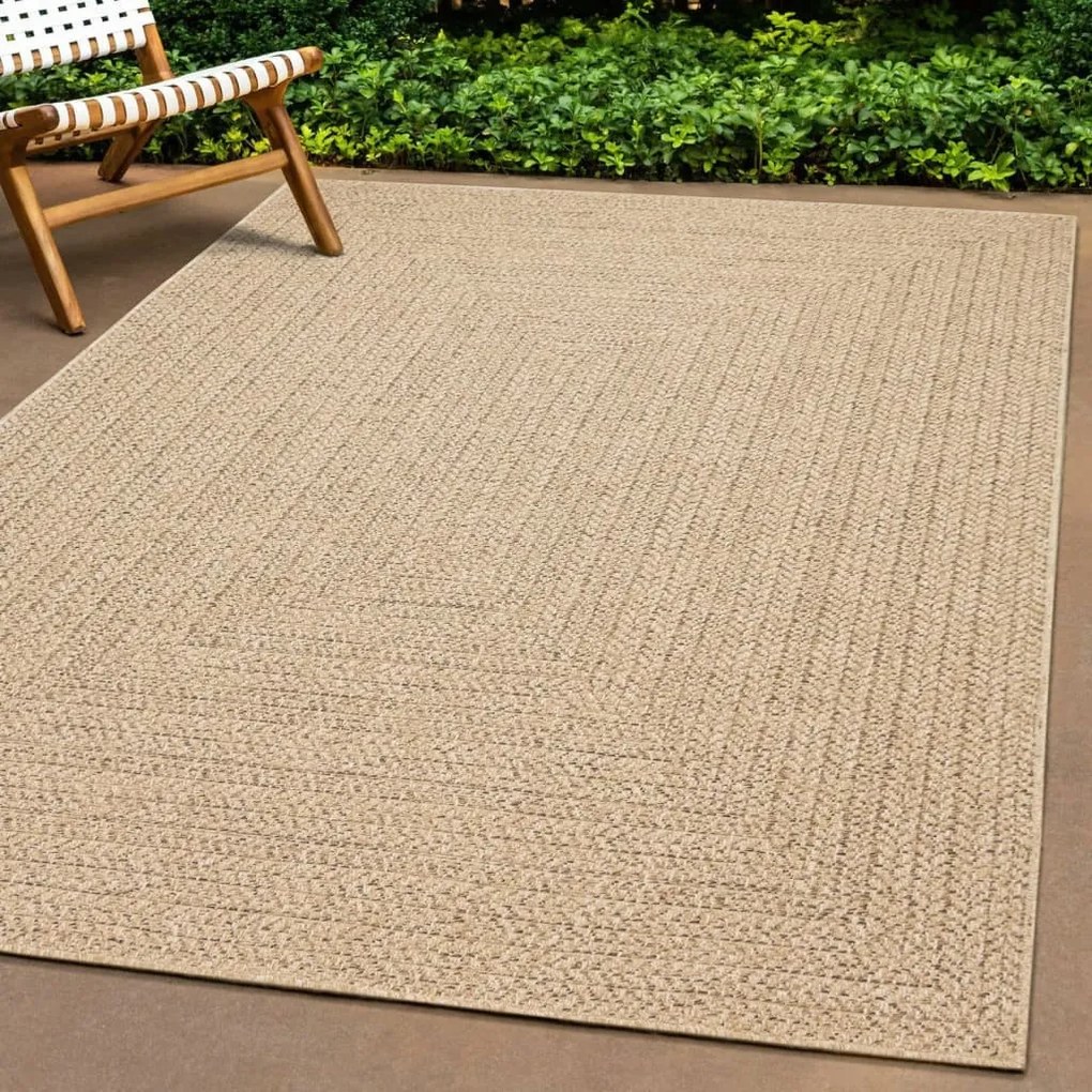 364832 vidaXL Tapete para interior e exterior 140x200 cm aspeto de juta