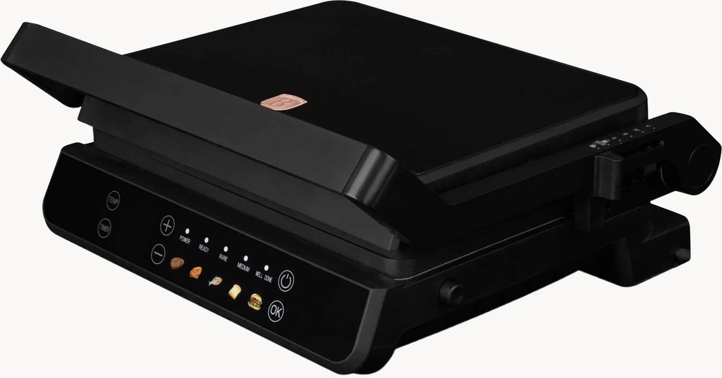 Grelhador elétrico antiaderente com tabuleiro de recolha de gordura Matte Black