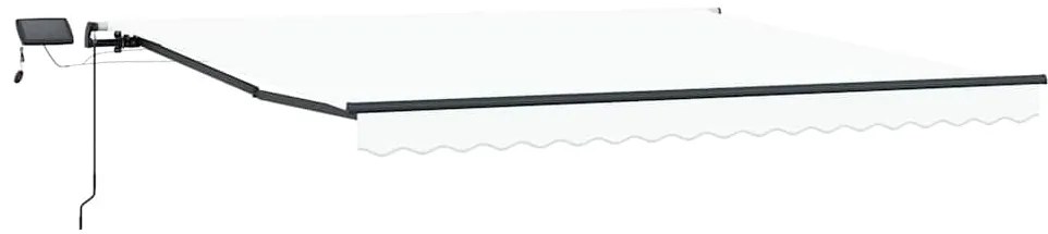 Toldo Retrátil Manual com LED Branco 450x300 cm