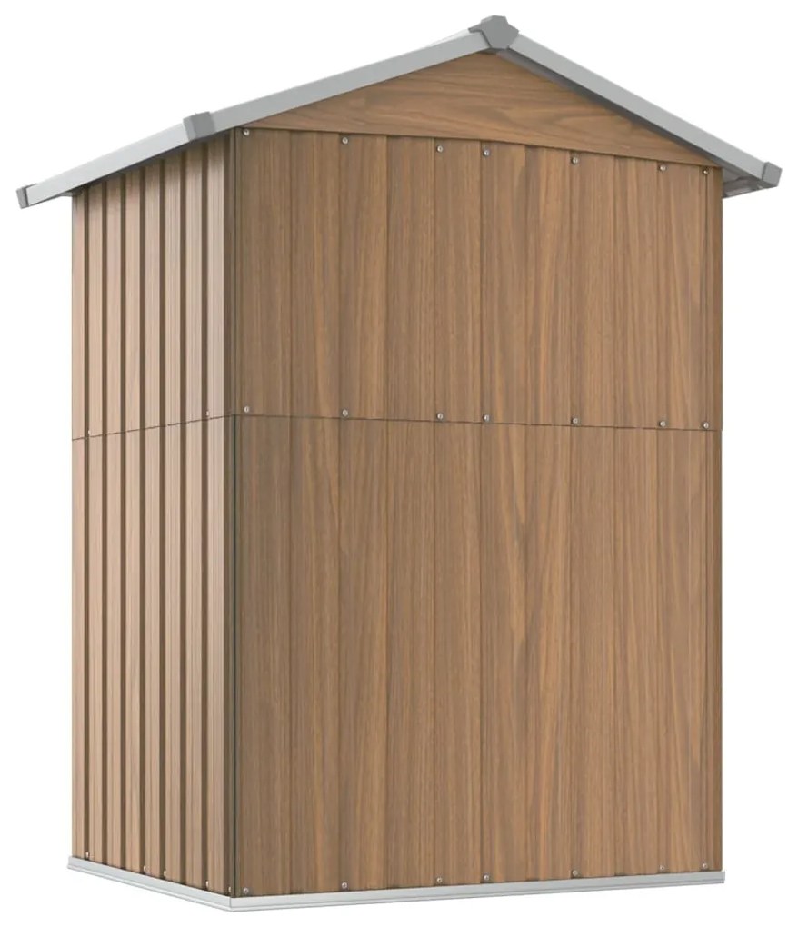 Abrigo de jardim 126x97,5x177 cm aço galvanizado castanho