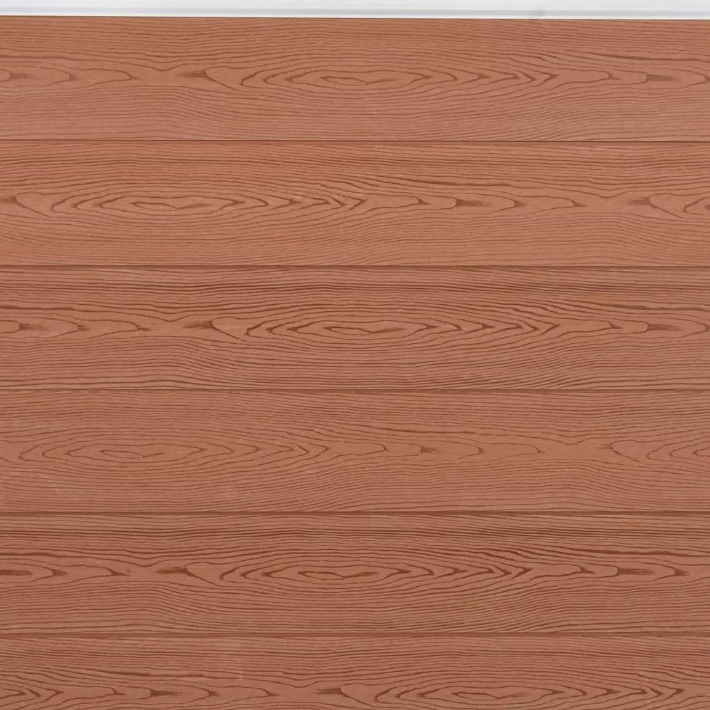 Conjunto de painéis de vedação 180x186 cm WPC castanho