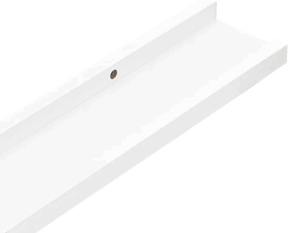 Unidade de prateleiras com rebordo 2 pcs 60x9x3 cm MDF branco