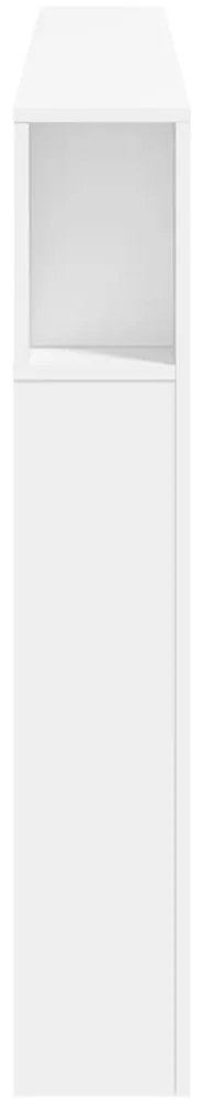 Cabeceira cama c/ LEDs 180x18,5x103,5 cm deriv. madeira branco