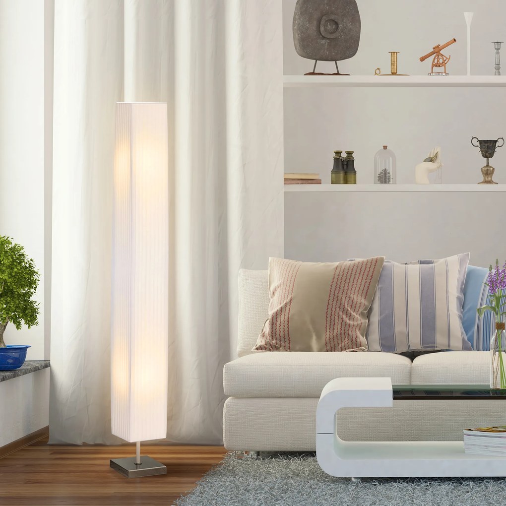 Candeeiro de pé de sala de estar de estilo moderno com interruptor, para sala de estar e quarto, 120 cm, branco