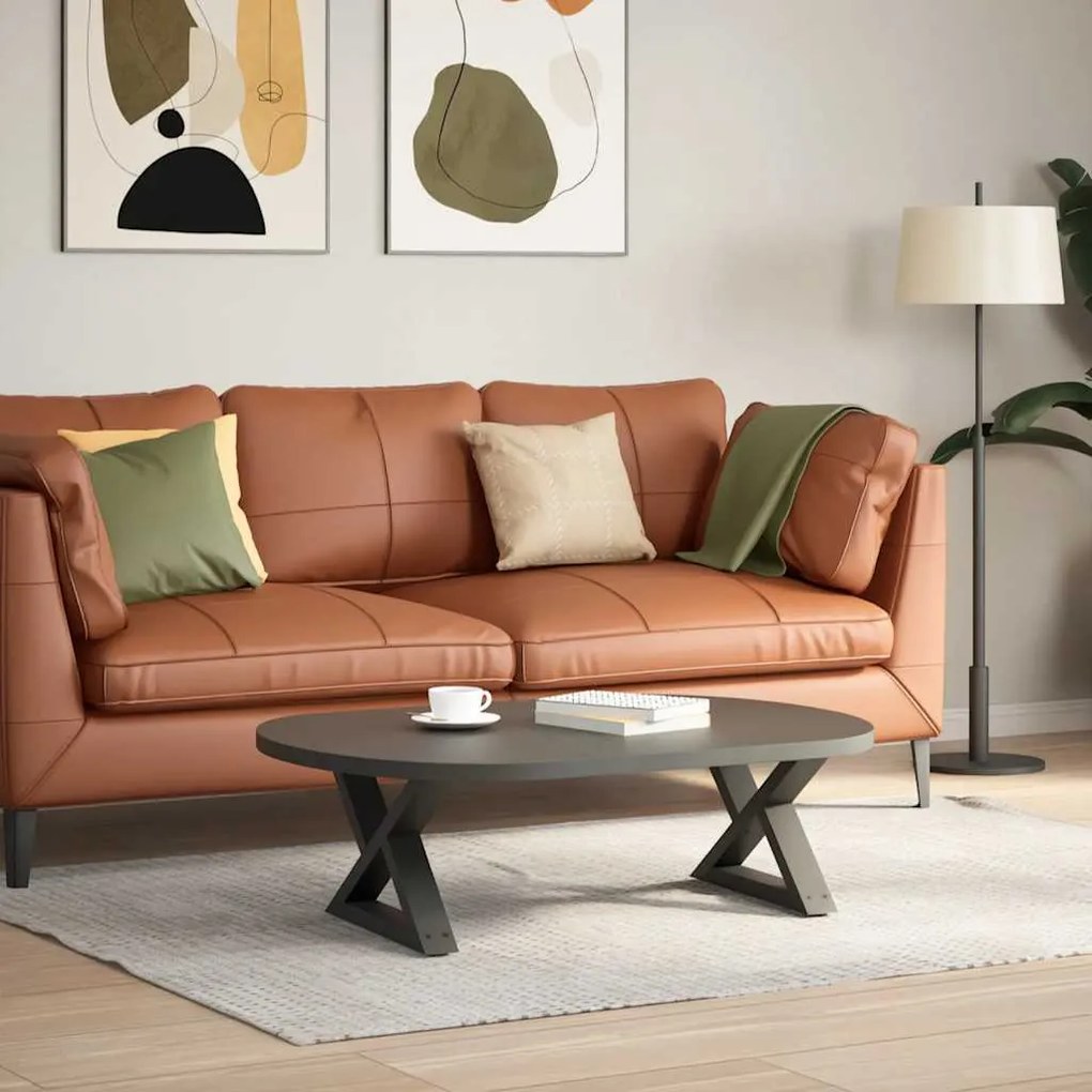 Pés para mesa de centro 2 peças antracite 50x(30-31,3) cm aço