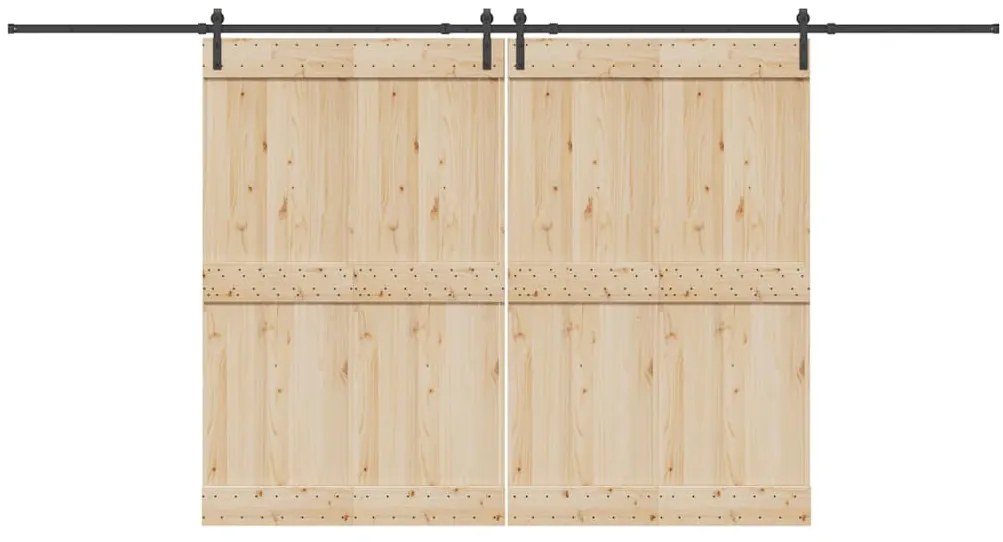 Kit de ferragens para porta deslizante 427 cm aço preto