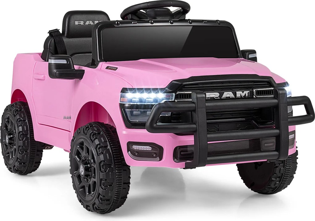 Carro Elétrico Infantil Todo-o-Terreno, 96,5 x 61 x 48,5 cm, Com Comando e Pedal, Rosa