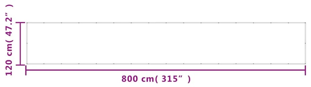 Tela varanda 120x800 cm 100% poliéster oxford cinza-acastanhado