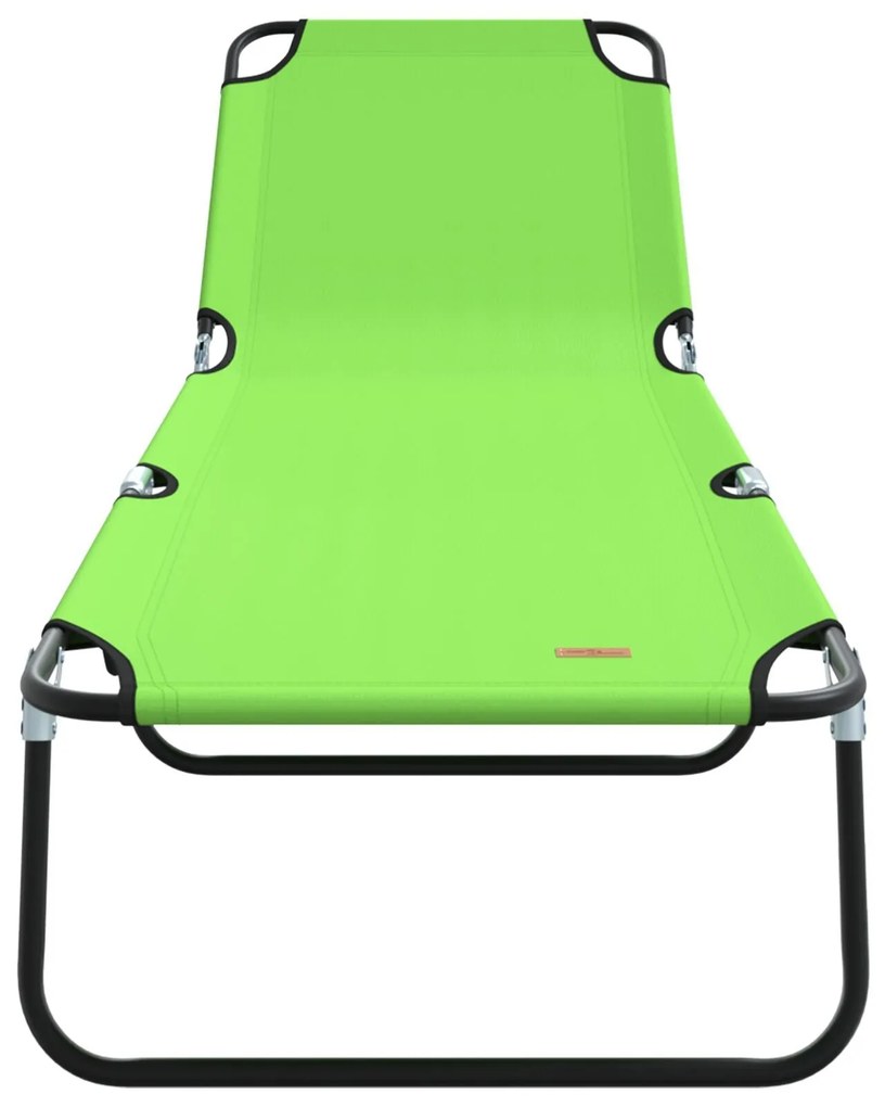 Espreguiçadeira Dobrável 2 pcs Verde Portátil Tecido Oxford 600D