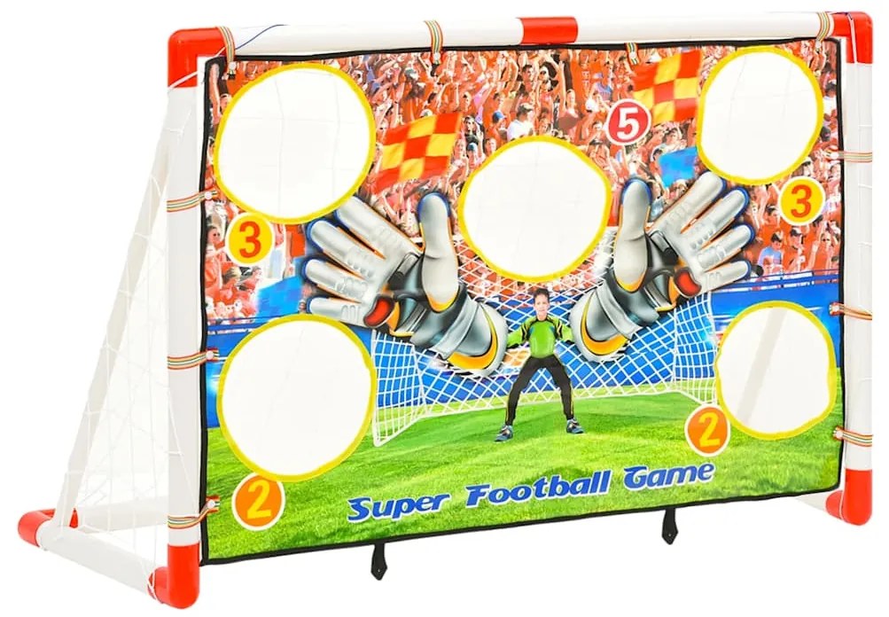 Baliza de futebol infantil com parede de golos 120x51x77,5 cm